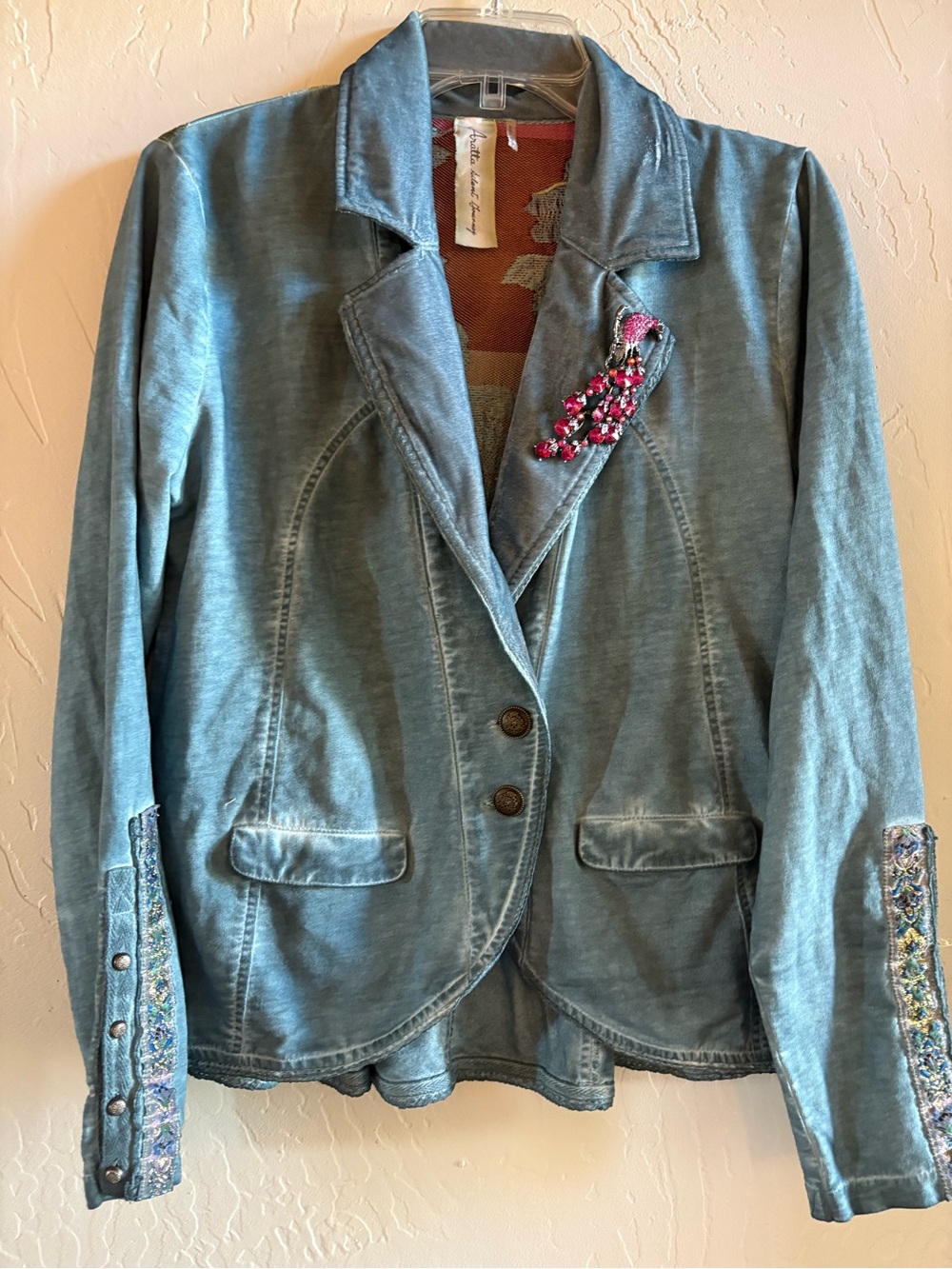New Aratta French jacket Light Blue Women's Denim-Style Blazer Jacket